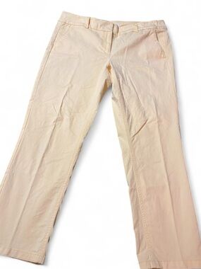 Pale Yellow Straight-Leg Pants